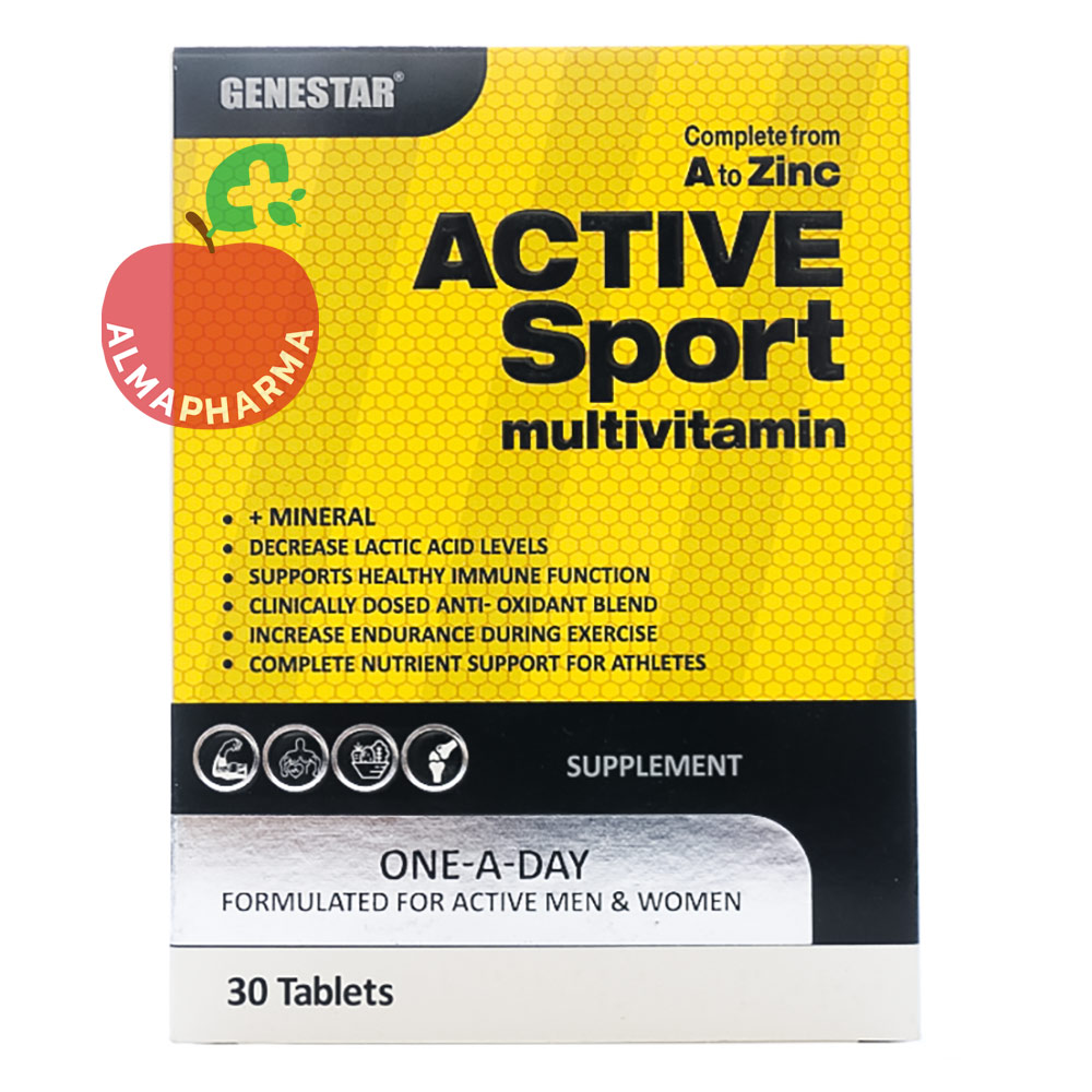 active-sport-genstar-4-almapharma خرید قرص مولتی ویتامین اکتیو اسپرت ژن استار