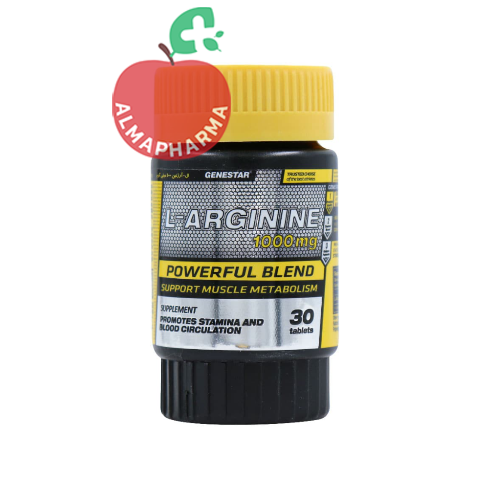 genestar-l-arginine-1000-tablets-almapharma.ir قرص ال آرژنین ژن استار