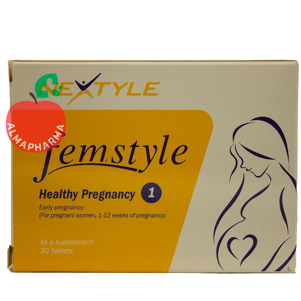 Fem-Style-1-Tablets-almapharma نمای جلویی قرص فم استایل 1 نکستایل مولتی ویتامین مخصوص 12 هفته اول بارداری