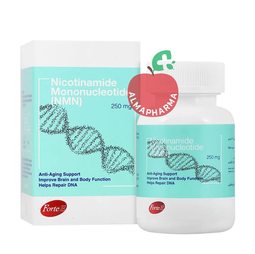 nicotinamide-nmn-forte-e-tablets (2) نمای جلویی کپسول نیکوتین آمید مونو نوکلئوتید فورت ای 30 عددی