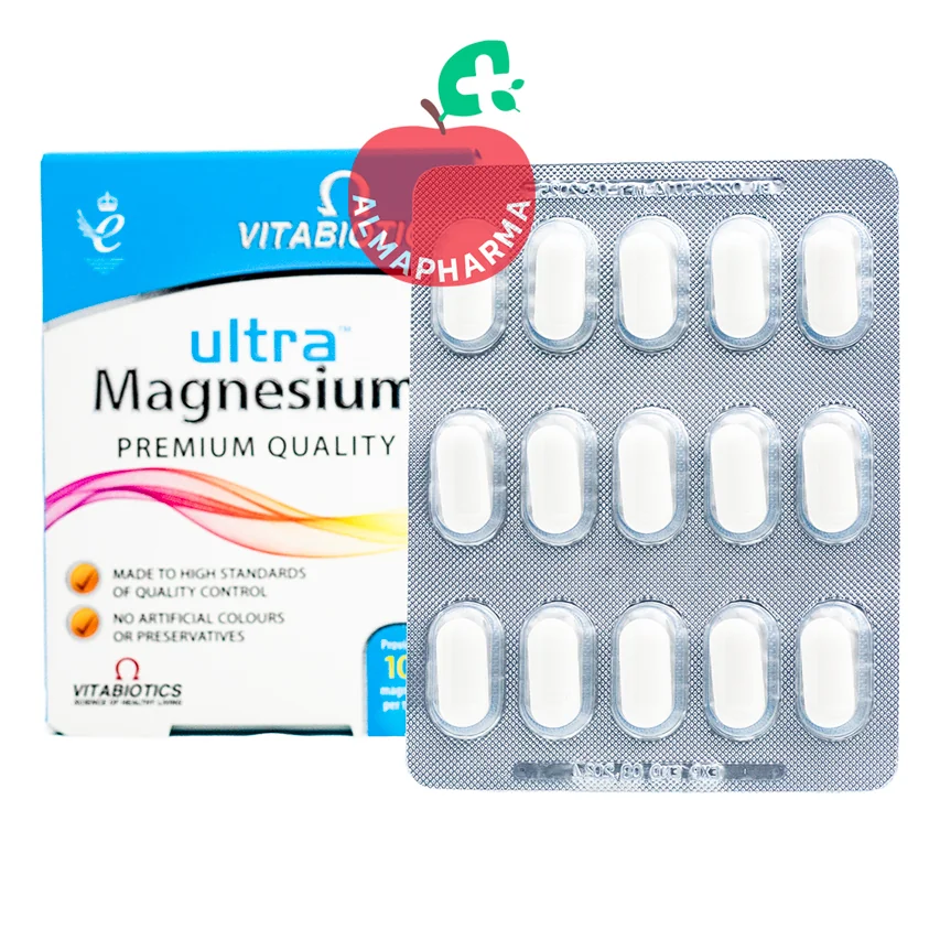 vitabiotics-ultra-magnesium-tablets نمای جلویی قرص اولترا منیزیم ویتابیوتیکس 60 عددی