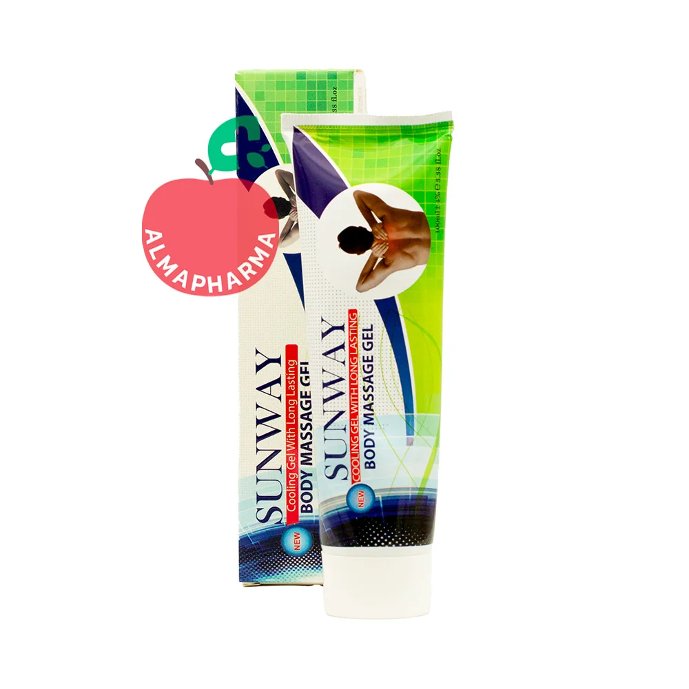 Sunway-Topical-Cooling-Pain-Relief-Gel-(2)-almapharma نمای جلویی ژل خنک کننده ضد درد سان وی ۲۰۰ گرم