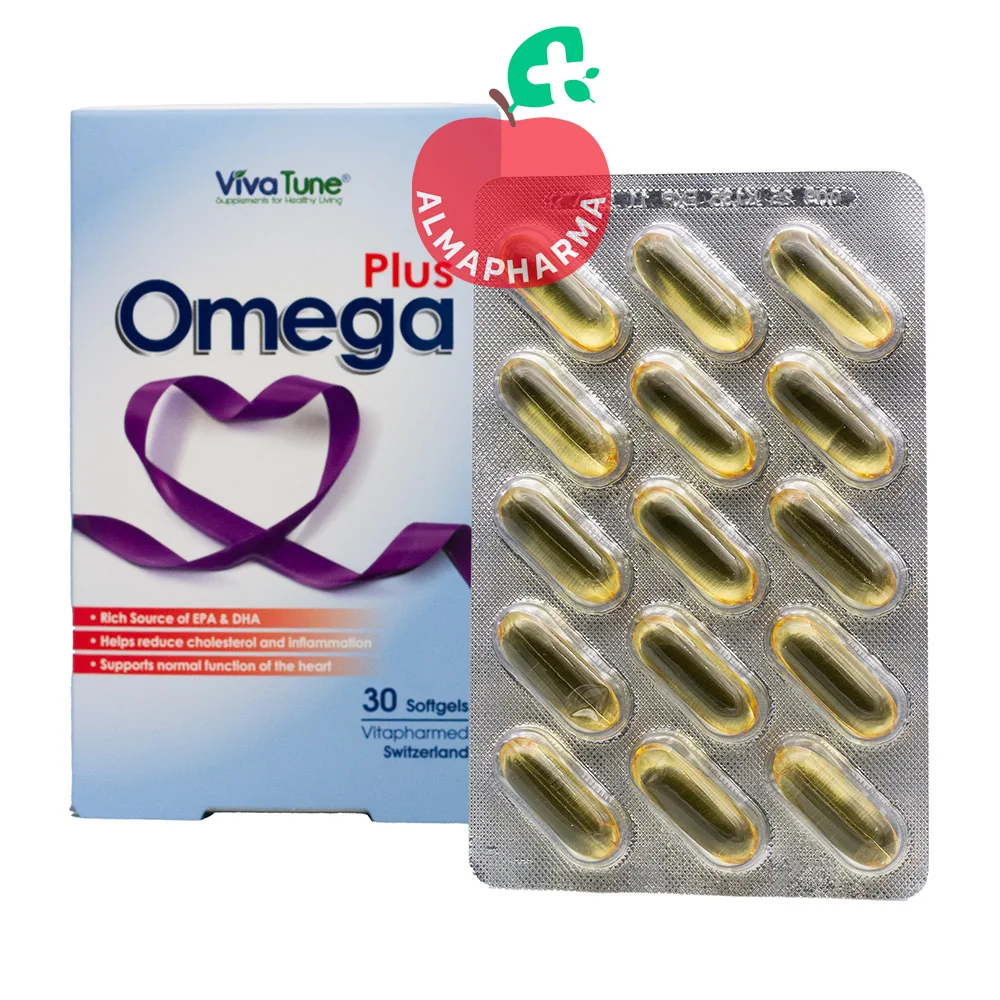 Viva-Tune-Omega-Plus-30-softgels-(6)-almapharma نمای جلویی امگا پلاس ویواتیون ۳۰ سافت ژل