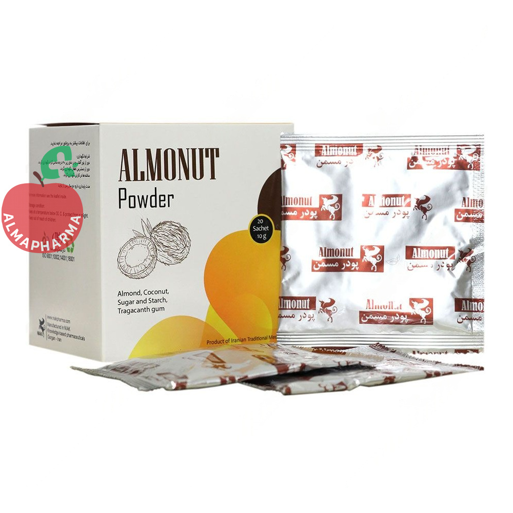 mosammen niak powder almonut (3) نمای جلویی پودر مسمن نیاک ۲۰ عددی