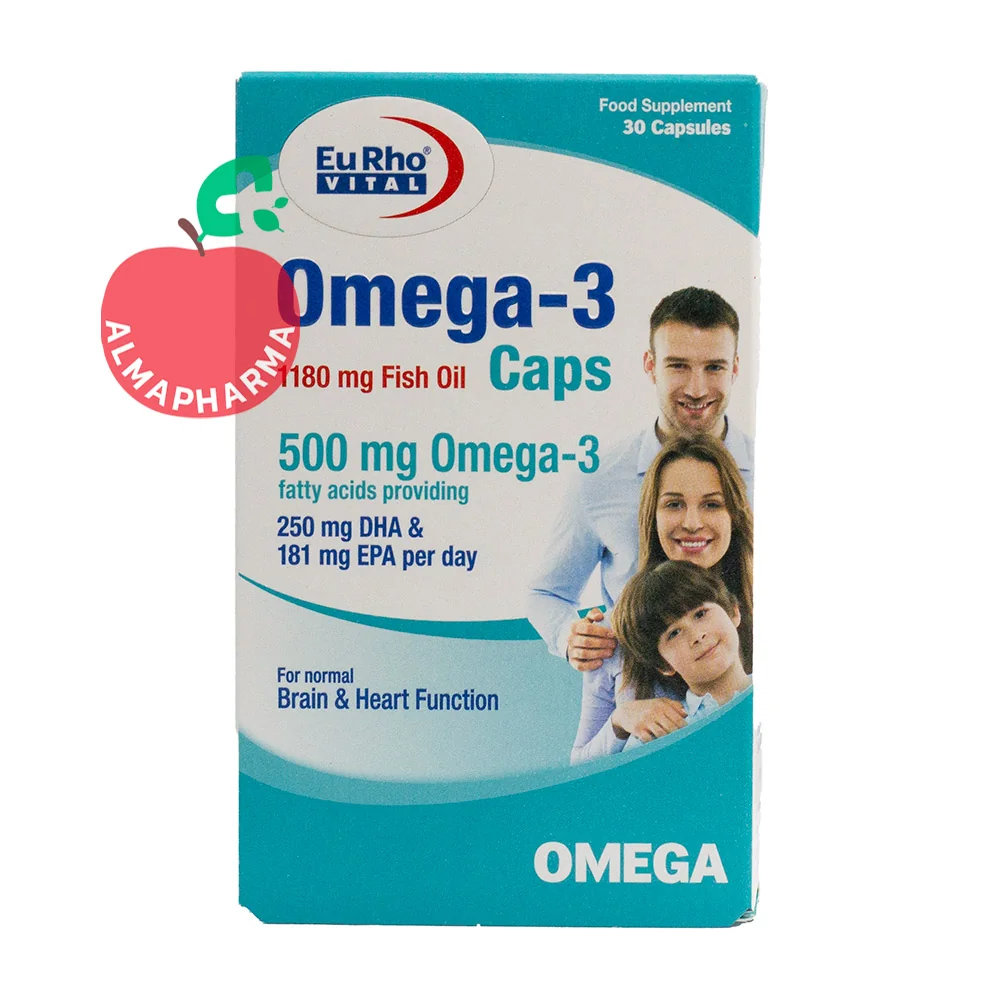 omega-capsule-EurhoVital--(6)-almapharma نمای جلویی امگا ۳ یوروویتال ۱۱۸۰ میلی گرم