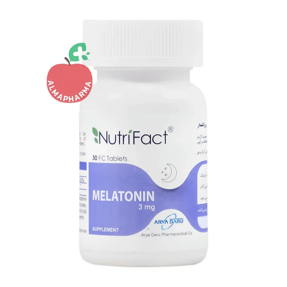 Arya Daru Melatonin 3 mg-almapharma ملاتونین ۳ آریا دارو نوتری فکت ۳۰ عددی