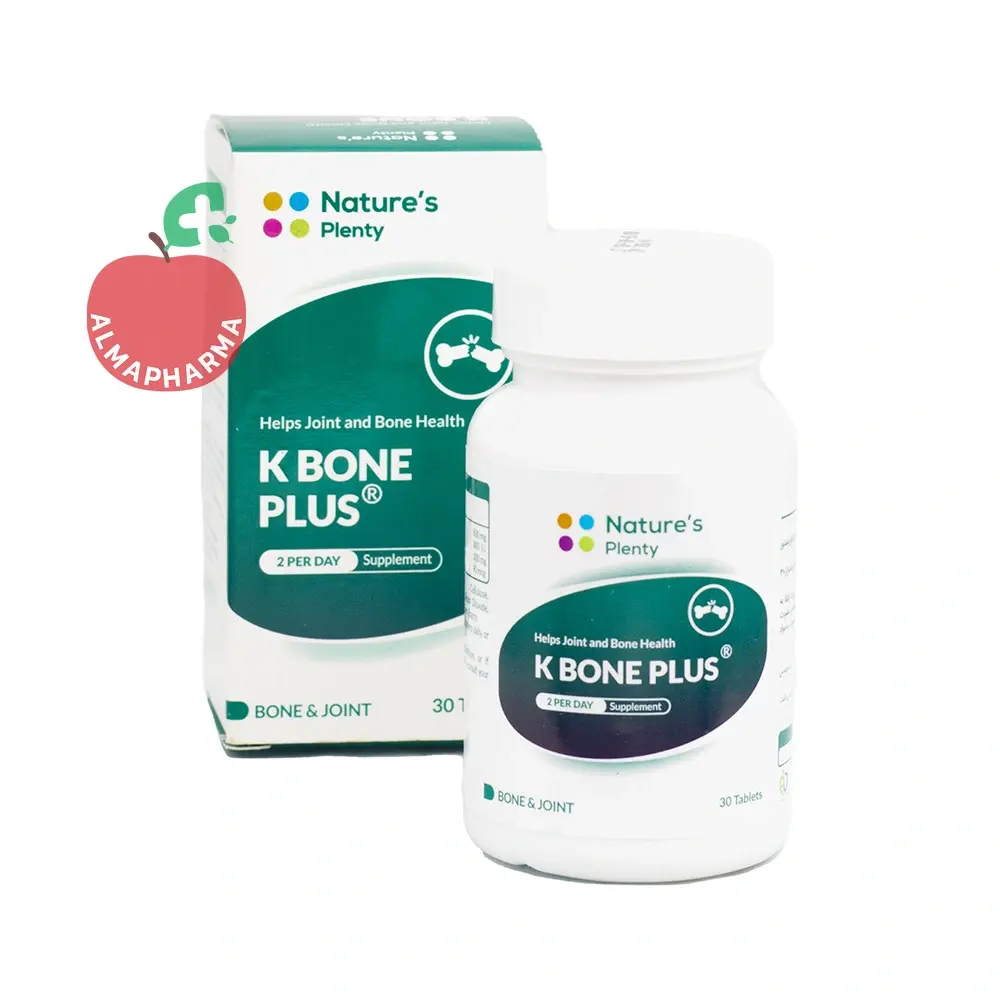 Natures-Plenty-K-Bone-Plus-30-Tablets-(2) نمای جلوی کی بون پلاس نیچرز پلنتی 30 عددی