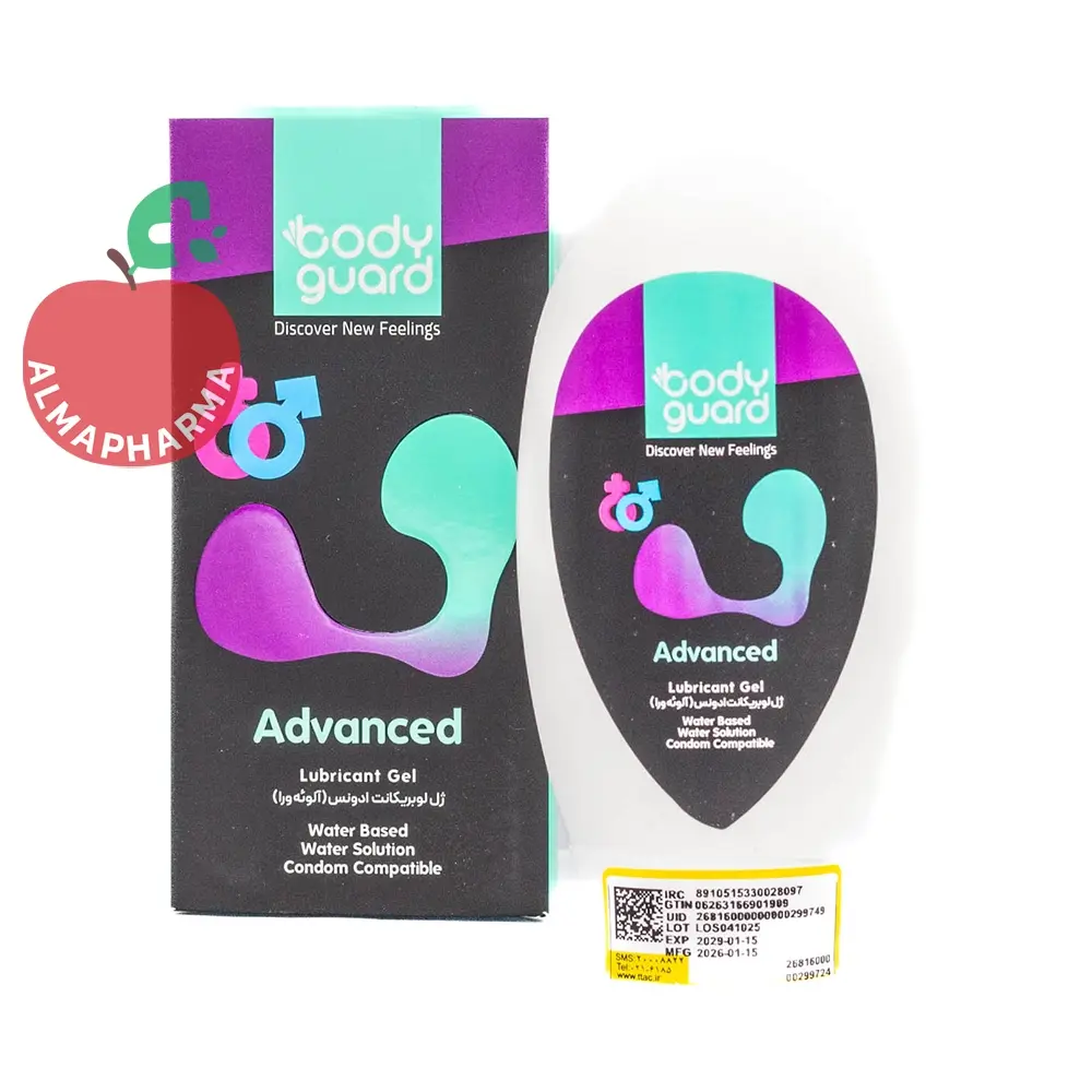 body-guard-ADVANCED -lubricant-gel-(2)-almapharma ژل لوبریکانت ادونس آلوئه ورا بادیگارد ۱۰۰ میلی لیتر