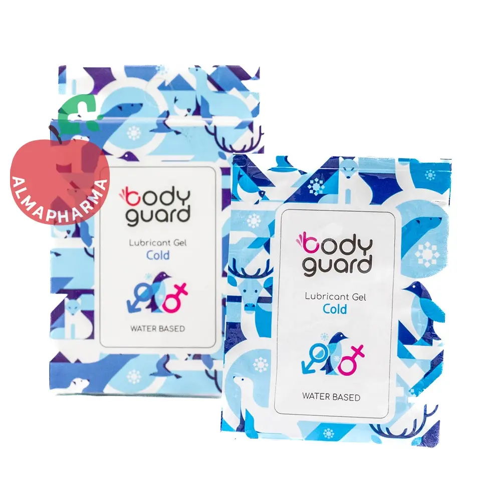 body-guard-lubricant-gelly-sachet-cold-(2)-almapharma ژل لوبریکانت خنک کننده بادیگارد مدل Cold بسته ۳ عددی