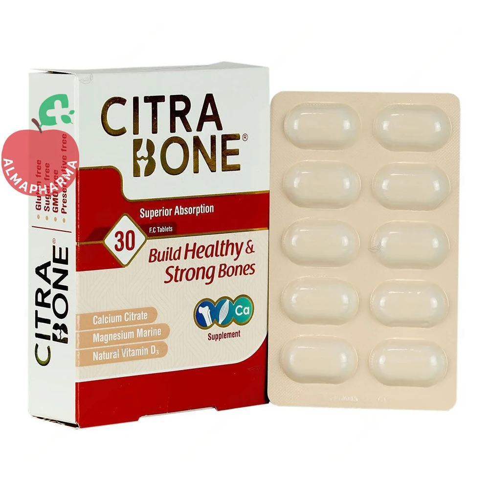 Arin Salamat Sina Citraben-almapharma قرص سیترابن هولیستیکا ۳۰ عددی - جعبه ۳۰ عددی - نمای جلو