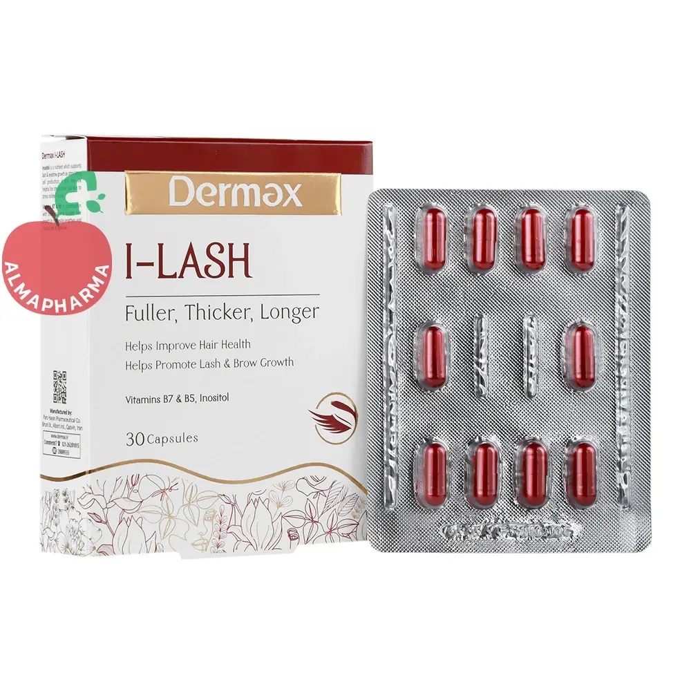 Dermax Eyelash Tabs-almapharma کپسول آی لش درمکس ۳۰ عددی - جعبه ۳۰ عددی - نمای جلو