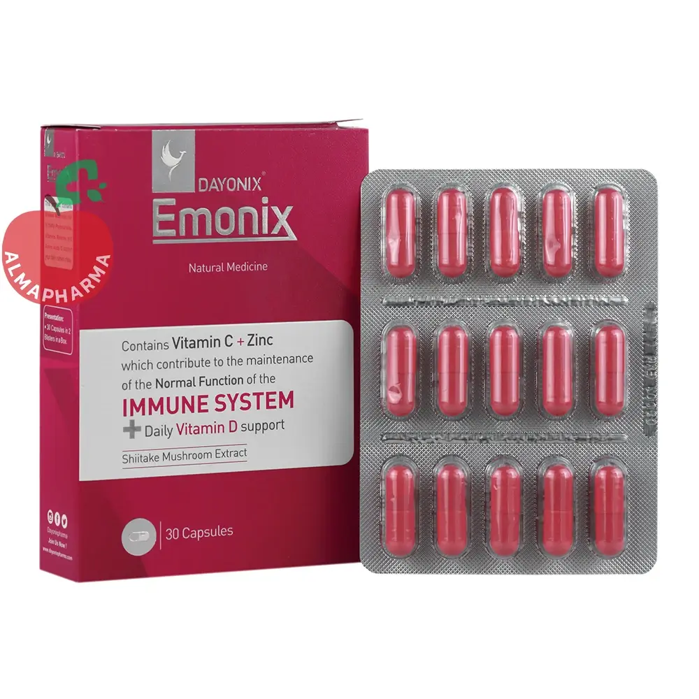 Dionix Pharma Dionix Amonix Tabs-almapharma کپسول امونیکس دایونیکس فارما ۳۰ عددی - جعبه ۳۰ عددی - نمای جلو