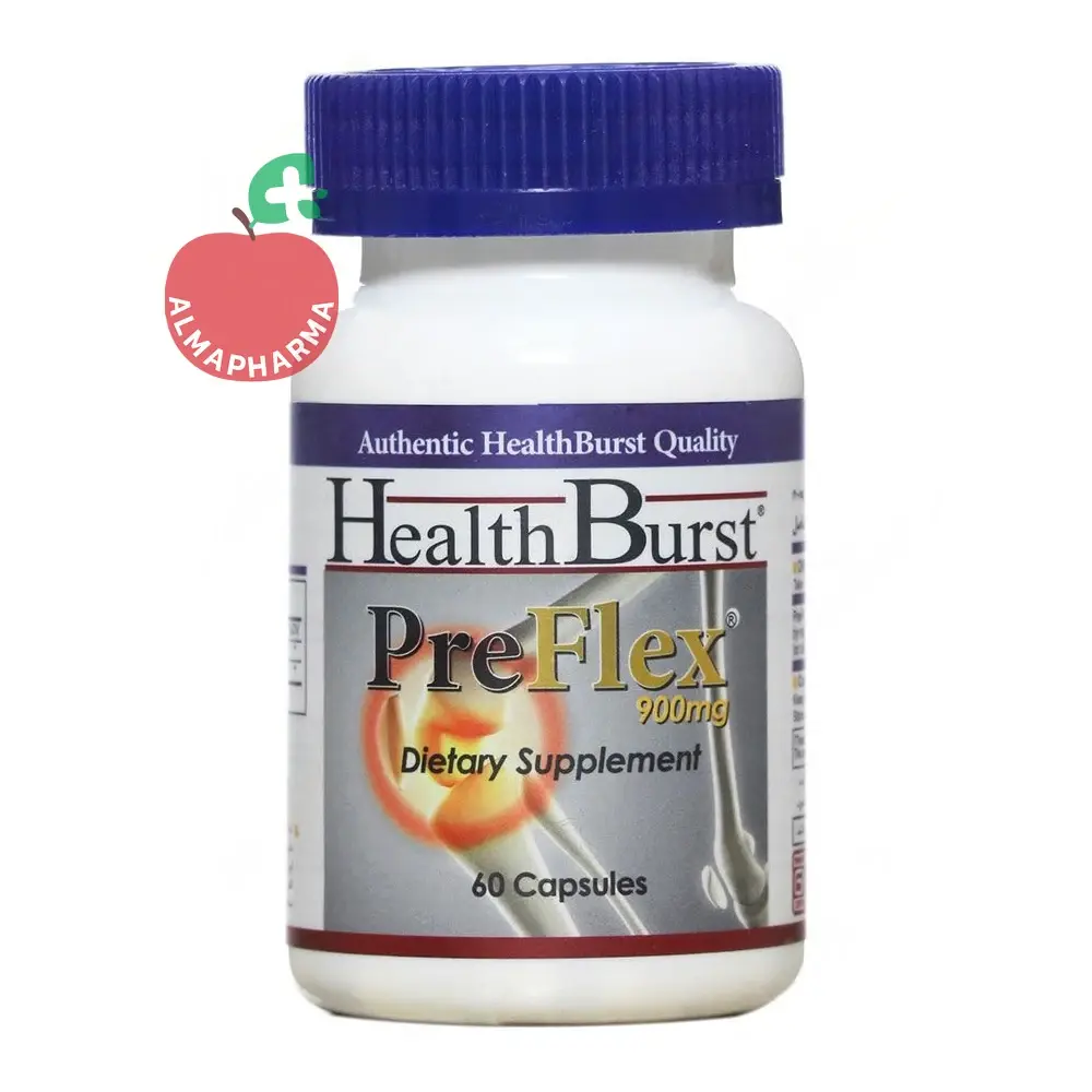 Health Burst Priflks-almapharma کپسول پریفلکس هلث برست ۶۰ عددی - قوطی ۶۰ عددی - نمای جلو