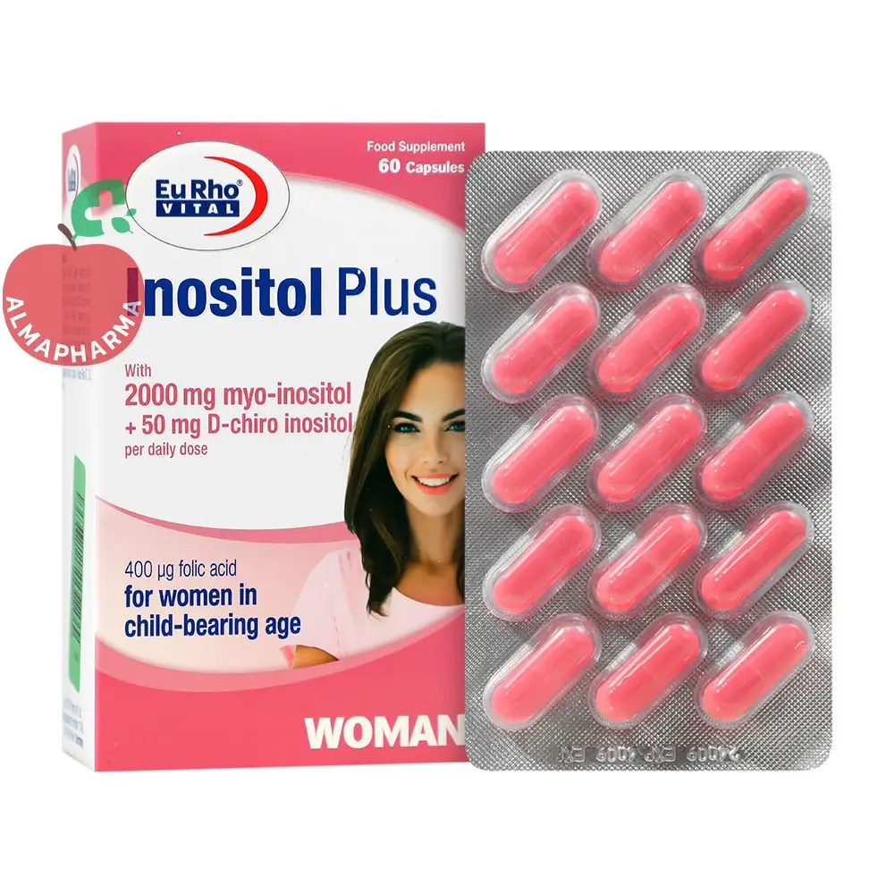 capsule-inositol-plus-28715-01-almapharma کپسول اینوزیتول پلاس یوروویتال ۶۰ عددی برای بهبود باروری بانوان - آلمافارما