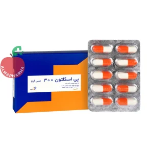 کپسول پی اسکلتون ۳۰۰ میلی‌گرم دارو پژوهان ۲۰ عددی - جعبه ۲۰ عددی - نمای جلو