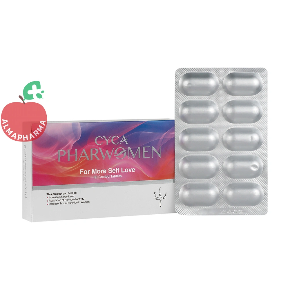 tablet-cyca-phar-women-01_almafarma قرص سیکا فار ویمن بهداشت فارمد لوتوس ۳۰ عددی - جعبه ۳۰ عددی - نمای جلو