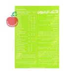قرص اکتی ایمیون ابیان دارو ۶۰ عددی - نمای پشت جعبه و اطلاعات تغذیه‌ای